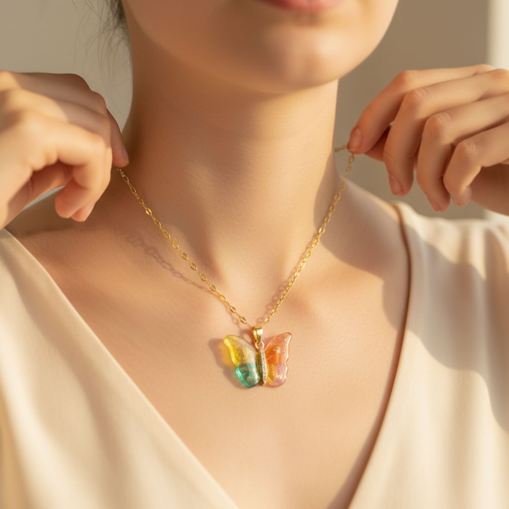 Colourful Butterfly Pendant for Girls Titliya