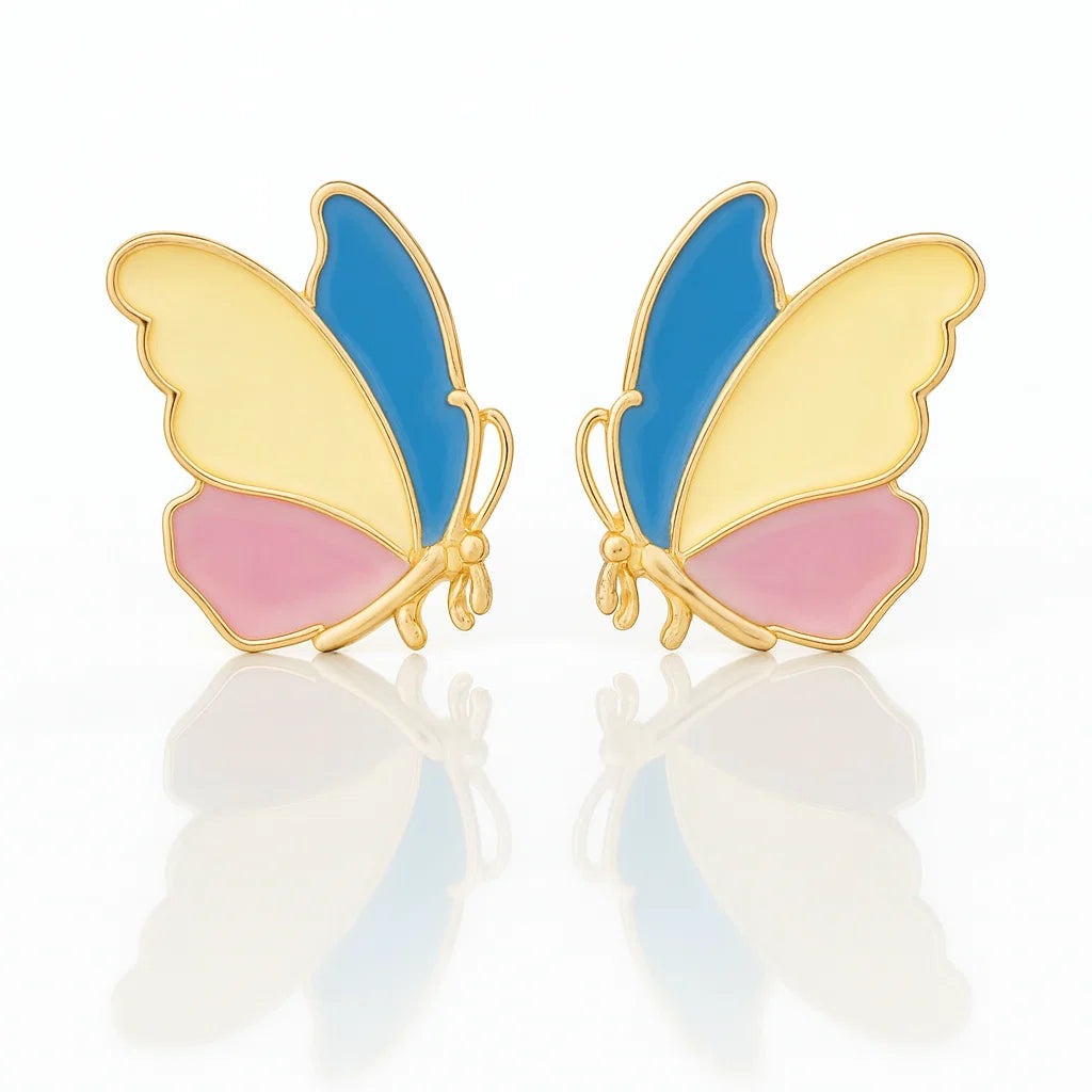 Colourful Stainless Steel Korean Style Butterfly Earrings Titliya