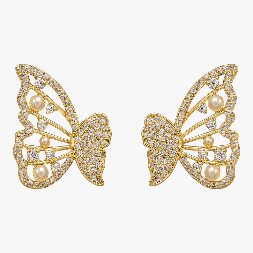 Crystal Butterfly Stud Earrings Titliya