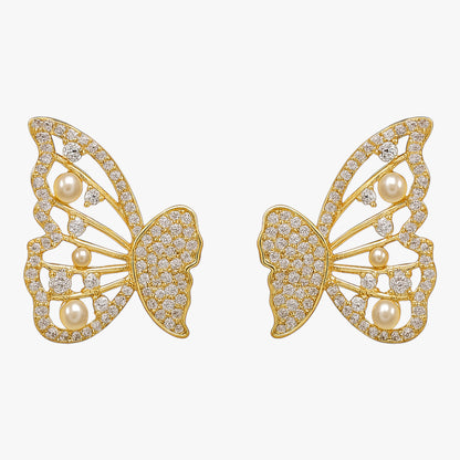 Crystal Butterfly Stud Earrings Titliya