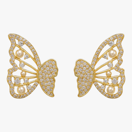Crystal Butterfly Stud Earrings Titliya