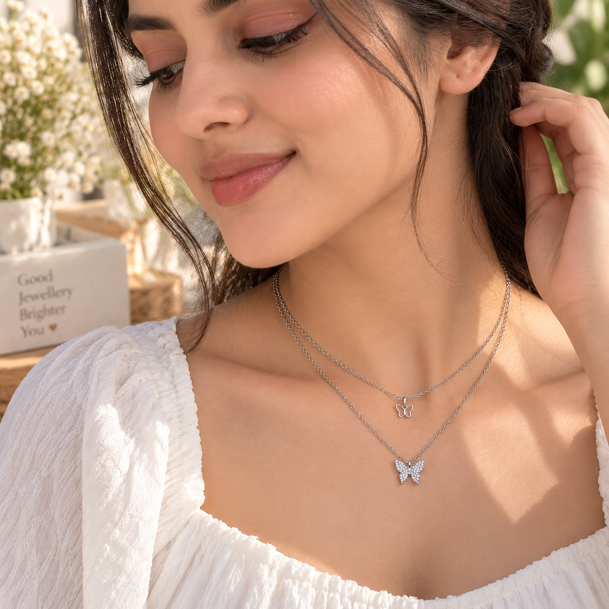 TITLIYA Korean Delicate Butterfly Chain Necklace