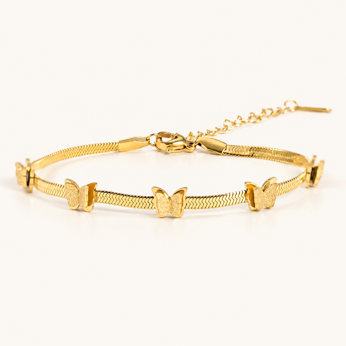 TITLIYA Korean Gold Glitter Butterfly Chain Bracelet