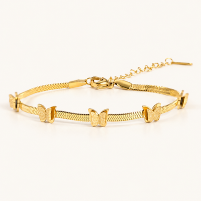 TITLIYA Korean Gold Glitter Butterfly Chain Bracelet