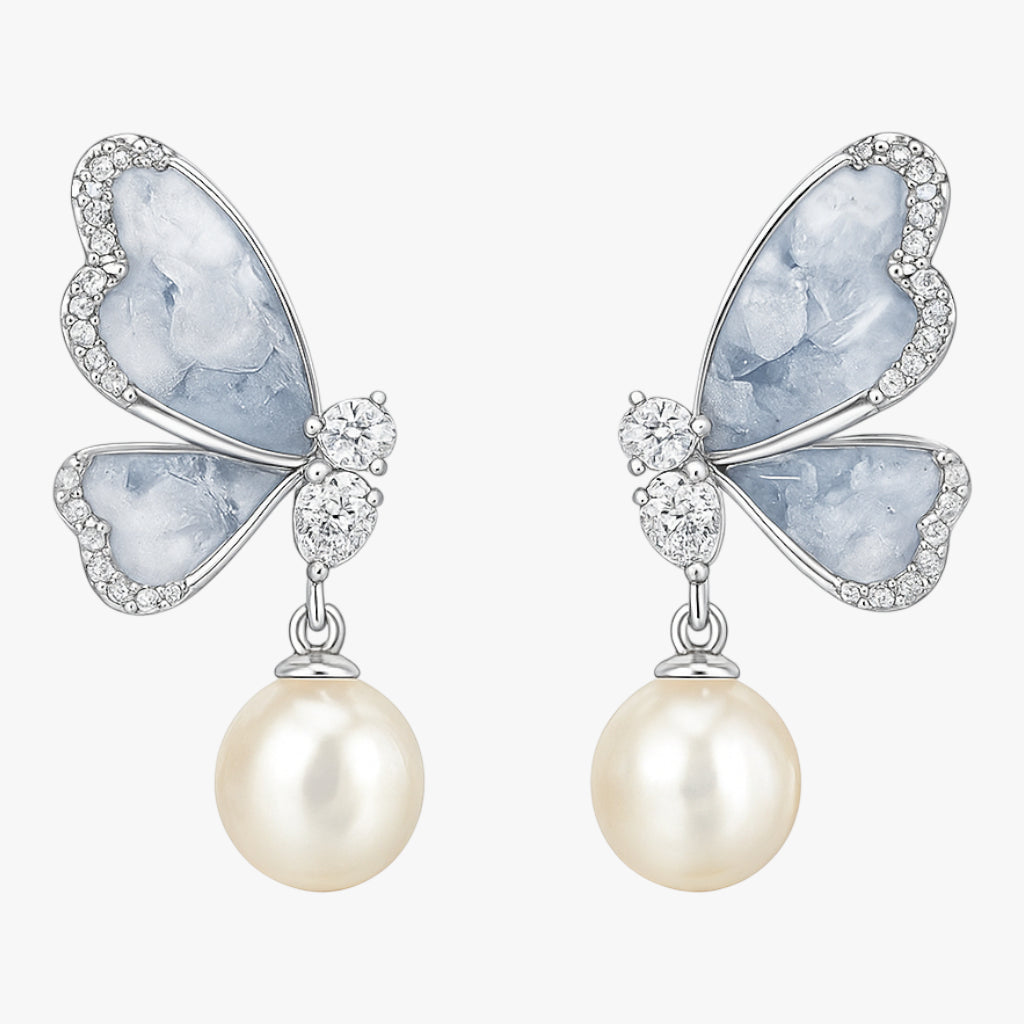 Drop Butterfly Earrings for Girls with Artificial Stone Titliya