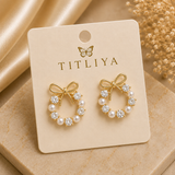 TITLIYA Korean Earrings Combo Set of 4 – Heart, Hoop, Pearl & Crystal