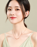 TITLIYA Korean Rose Gold Four Heart Pendant Necklace for Women