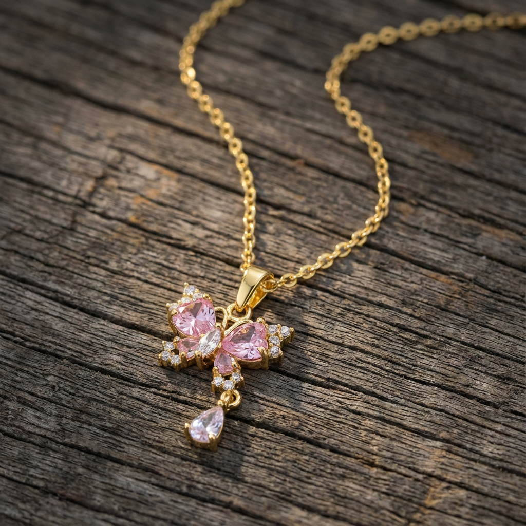 Enchanted Artificial Diamond Butterfly Necklace Titliya