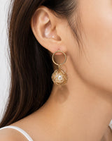 TITLIYA Korean Pearl Wire Ball Hoop Earrings