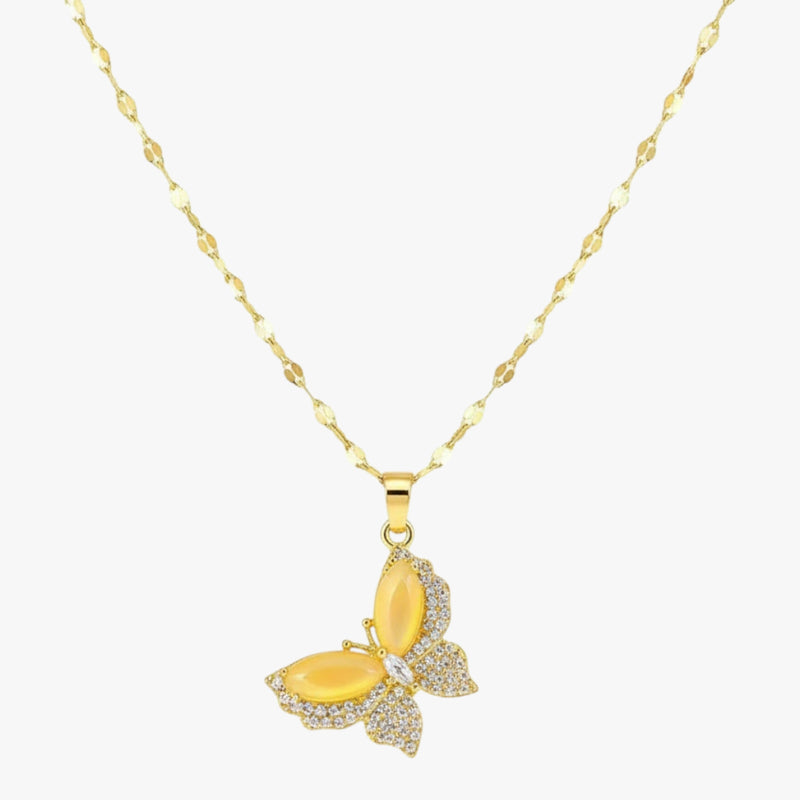 Gold-Toned Butterfly Pendant Necklace