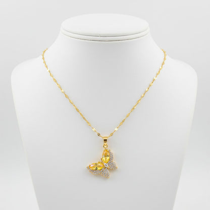 Gold-Toned Butterfly Pendant Necklace Titliya