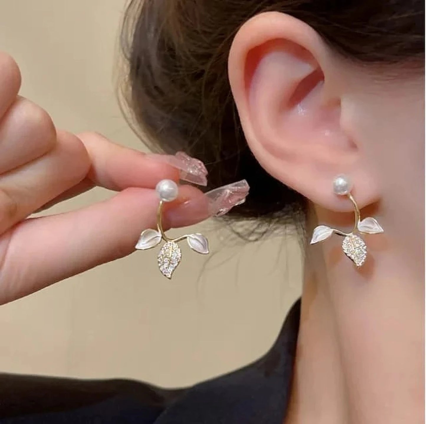 TITLIYA Korean Earrings Combo Set of 4 – Anti-Tarnish Pearl, Crystal & Floral Earrings