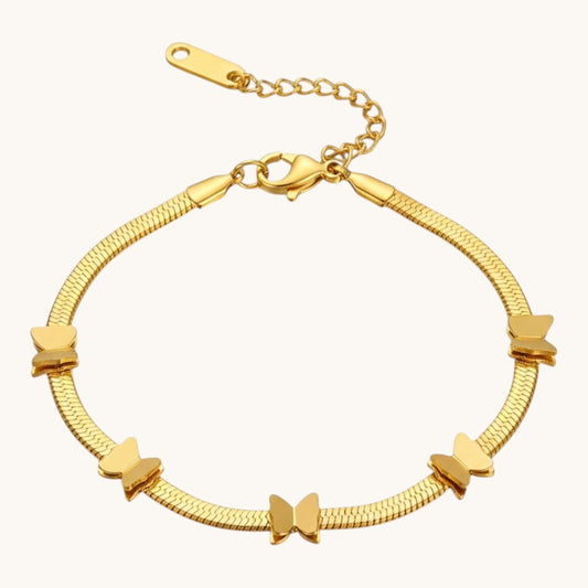 Gold Glitter Butterfly Chain Bracelet Titliya