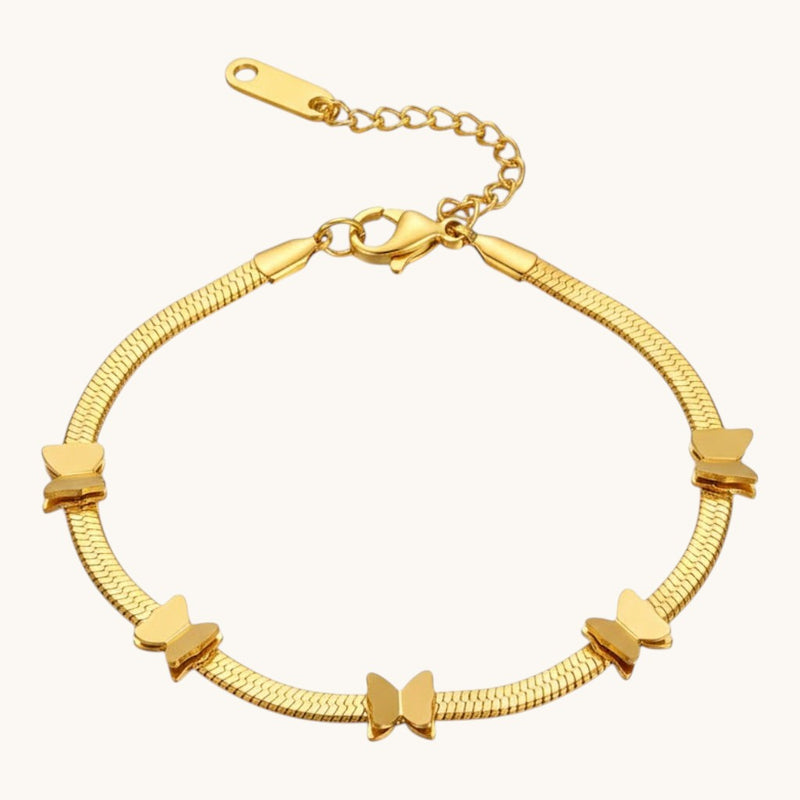 Delicate Butterfly Chain Link Bracelet