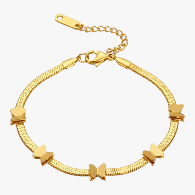 Gold Glitter Butterfly Chain Bracelet