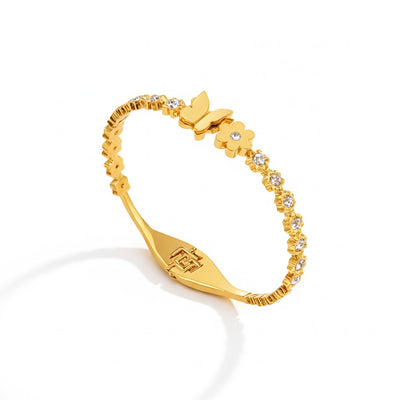 Gold Plated Butterfly Shape Premium Bracelet Titliya