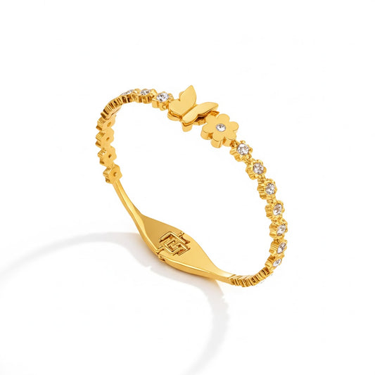 Gold Plated Butterfly Shape Premium Bracelet Titliya