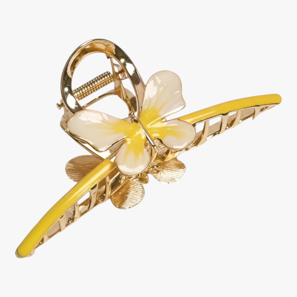 Gold and Yellow Butterfly Hair Claw Clip for Women Titliya