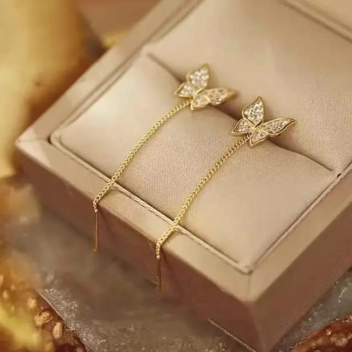 Golden Butterfly Shape Korean earring - TITLIYA