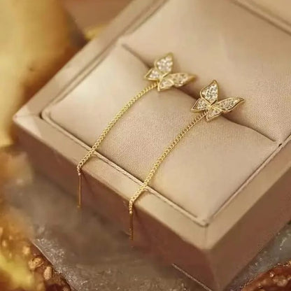Golden Butterfly Shape Korean earring - TITLIYA