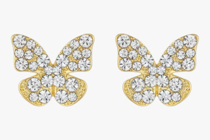 Golden Butterfly Stud Earrings with Diamond Dust (Luxury) Titliya