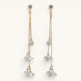 Golden Tassel Butterfly Drop Earrings Korean Style Titliya