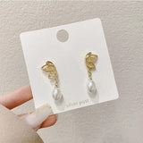 Half Butterfly Pearl Stud Earrings - TITLIYA