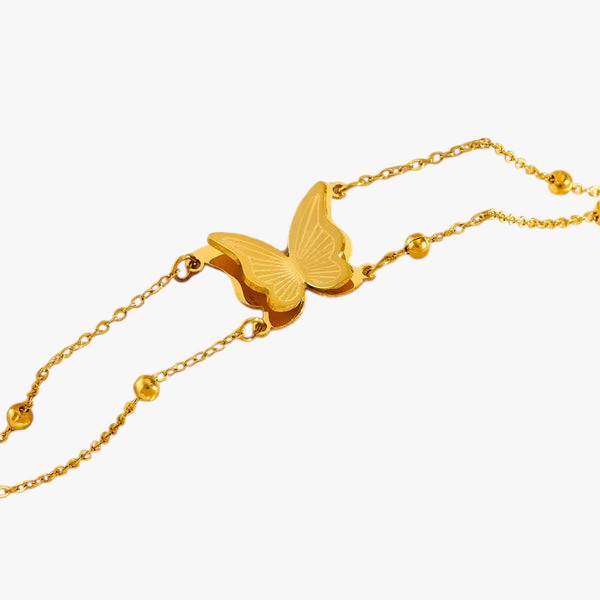Pearl Butterfly Chain Bracelet