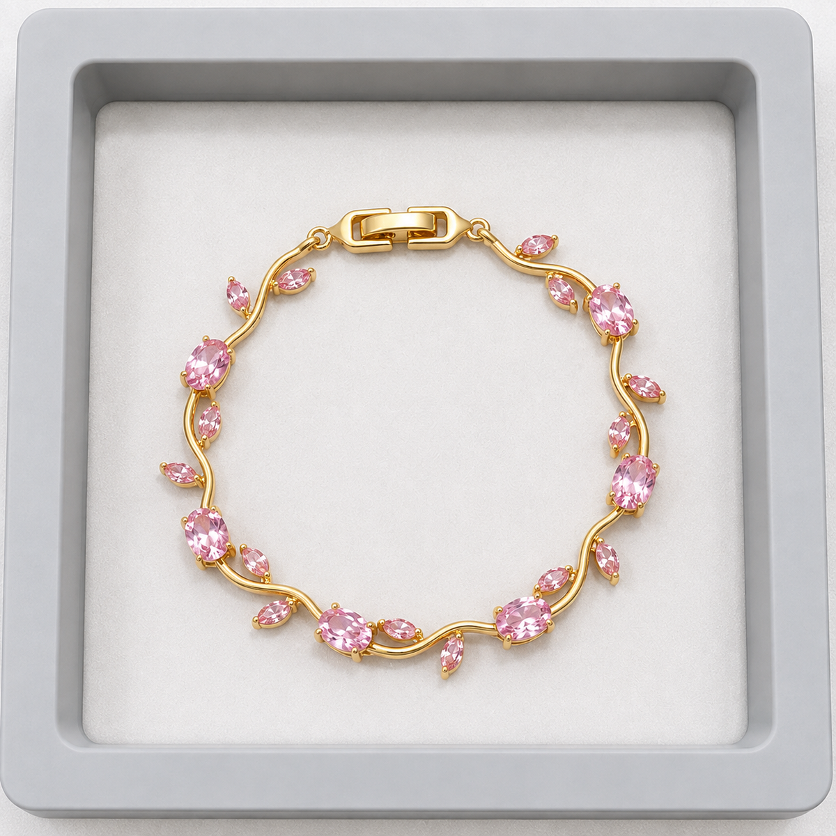 TITLIYA Korean Pink Crystal Tulip Bracelet for Women
