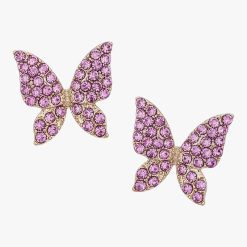 Pink Butterfly Stud Earrings