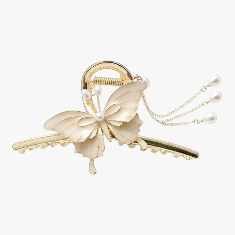 Premium White Butterfly Hair Claw Clip for Women