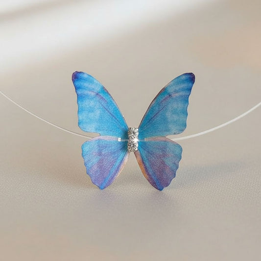 Purple Butterfly Choker Necklace (Adjustable) Titliya