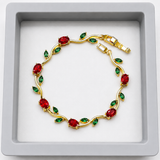 TITLIYA Korean Red Stone Tulip Bracelet For Women