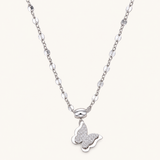 TITLIYA Korean Silver Butterfly Pendant Necklace