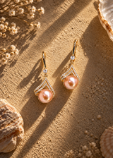 TITLIYA Korean Rose Gold Pearl Drop Earrings
