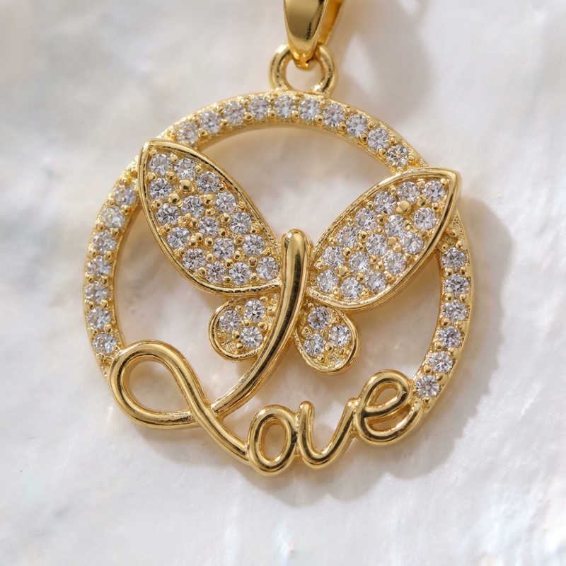 Stainless Steel Love Butterfly Pendant