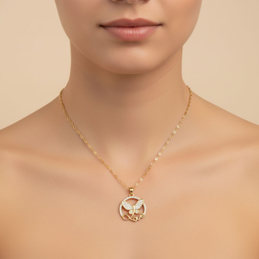 Stainless Steel Love Butterfly Pendant Titliya