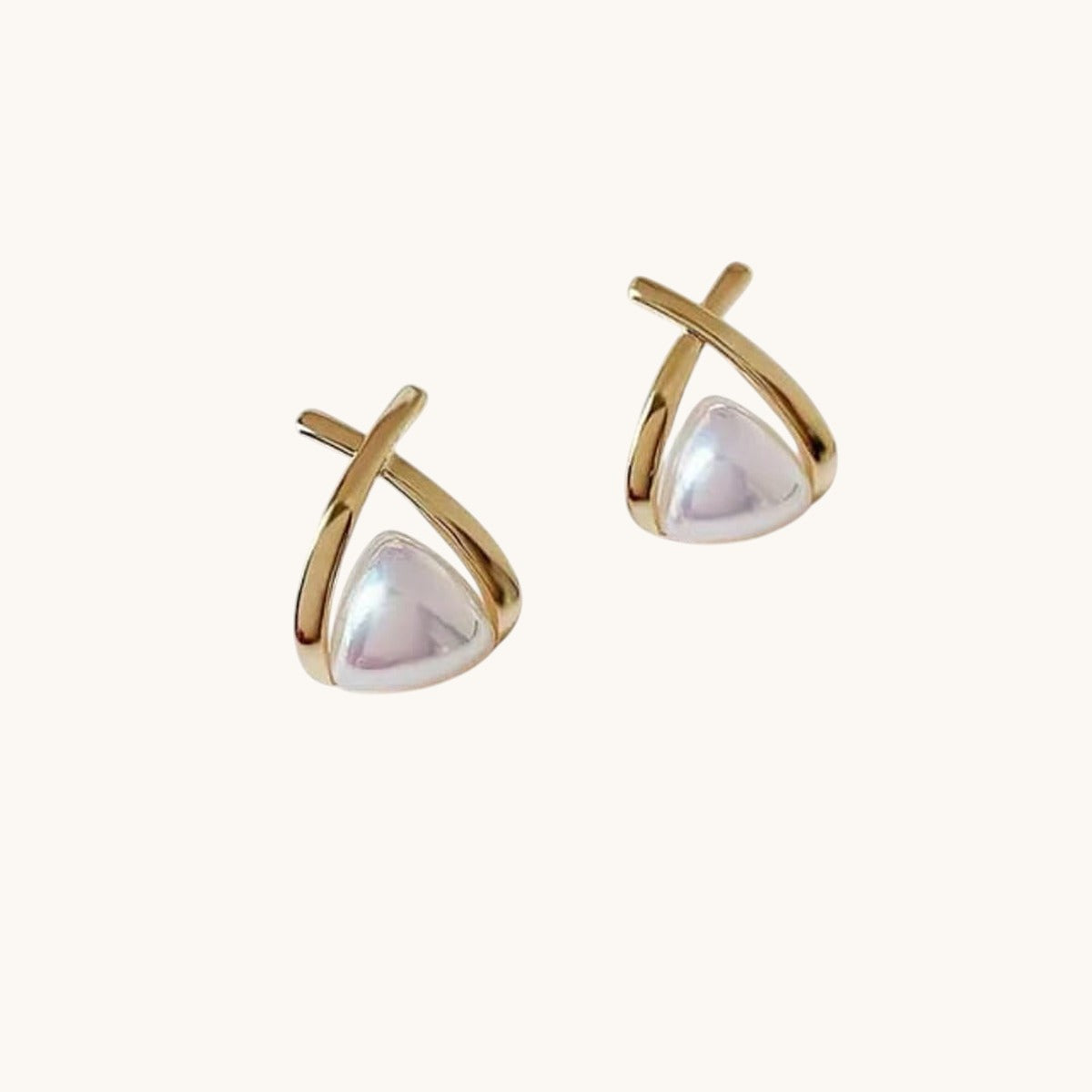 Rhombus Shape Pearl Korean Earings Titliya