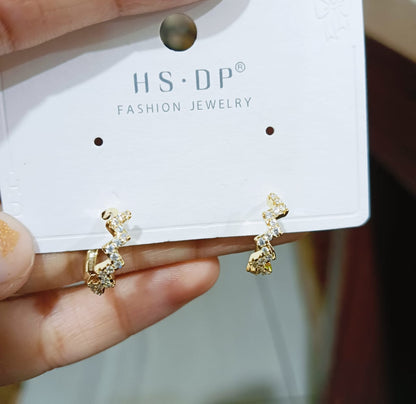Minimalist Gold Plated Zigzag Hoop Titliya