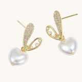 Bling Bunnyeared Heart Korean Earrings Titliya