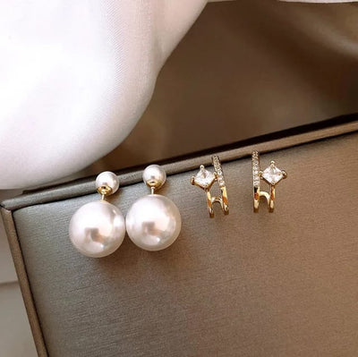 TITLIYA Korean Golden Pearl 2-Way Earrings