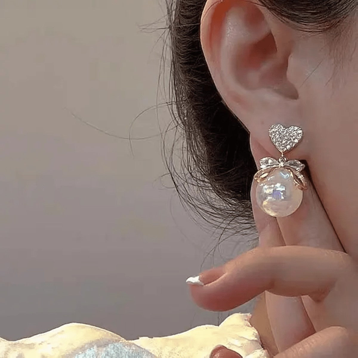 Heart Pearl Korean Earring Titliya
