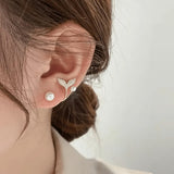 Pearl Whale Shape Korean Earring Titliya