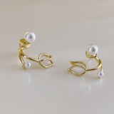 TITLIYA Korean Floral Pearl Earrings Combo Set of 3 – Anti-Tarnish