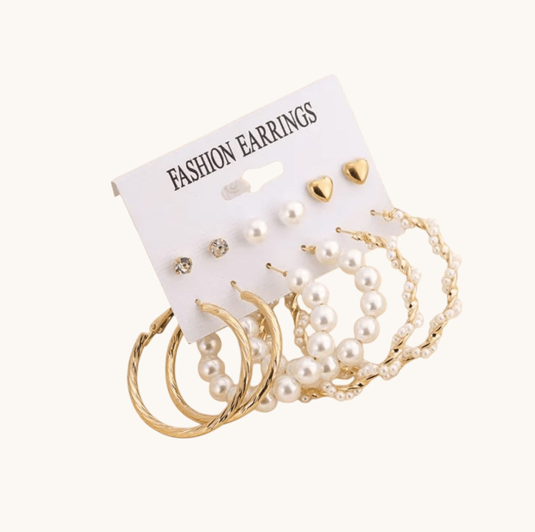 Set Of 6 Long Short Korean Earring Titliya