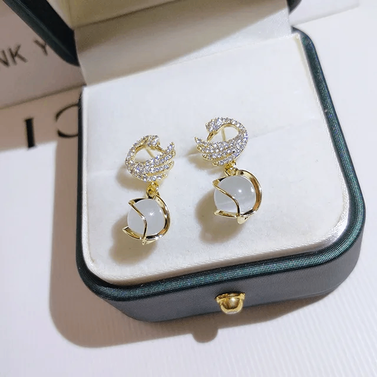 TITLIYA Korean Earrings Combo Set of 3 – Pearl, Rose & Crystal Anti-Tarnish Earrings