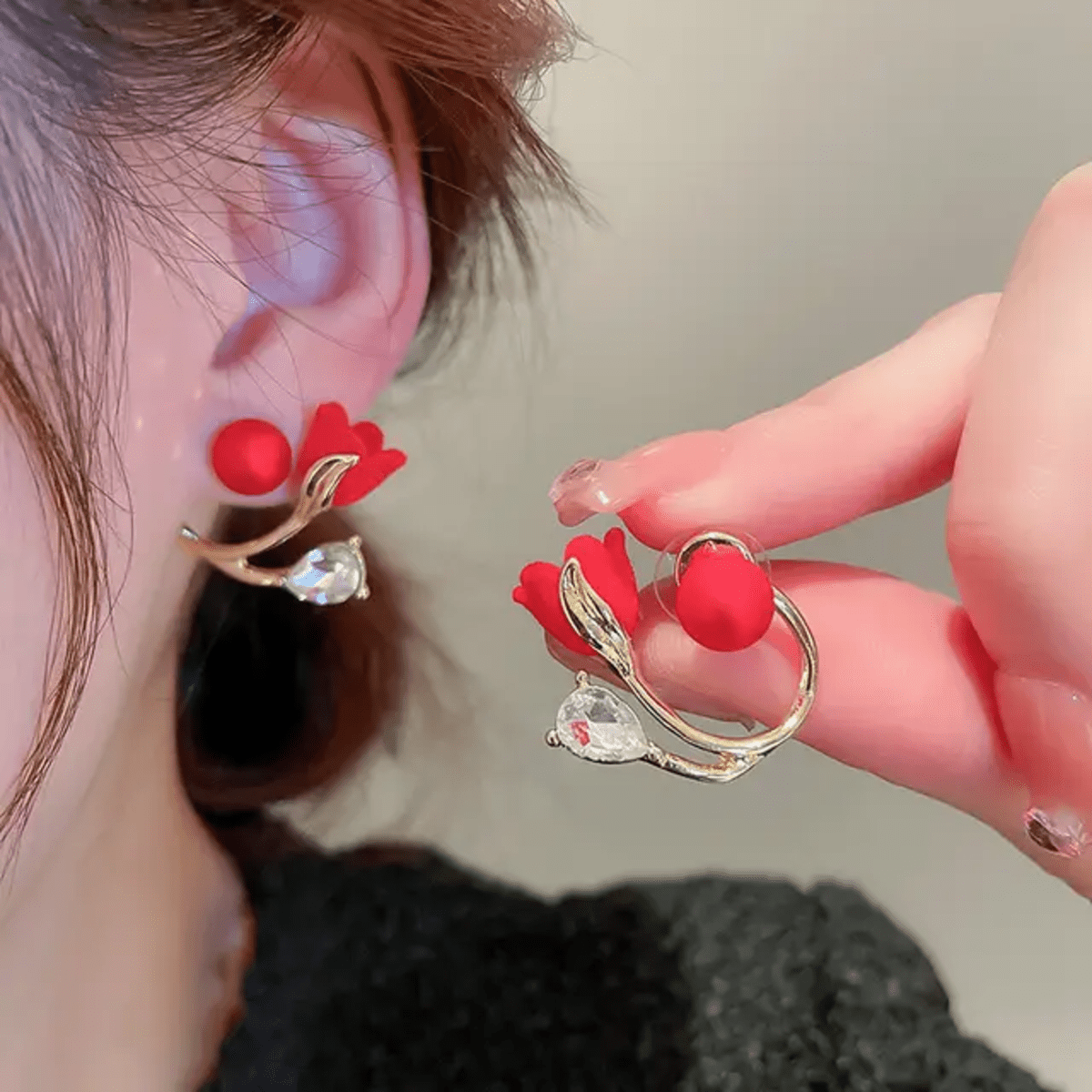 TITLIYA Korean Earrings Combo Set of 3 – Pearl, Rose & Crystal Anti-Tarnish Earrings