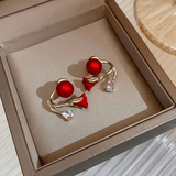 TITLIYA Korean Earrings Combo Set of 3 – Pearl, Rose & Crystal Anti-Tarnish Earrings