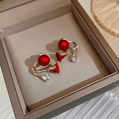 TITLIYA Korean Earrings Combo Set of 3 – Pearl, Rose & Crystal Anti-Tarnish Earrings
