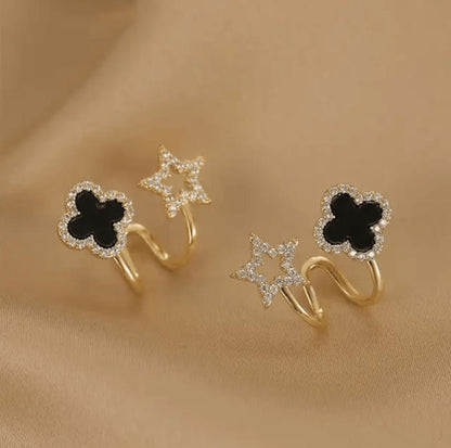 Golden Black Star Korean Earing Titliya